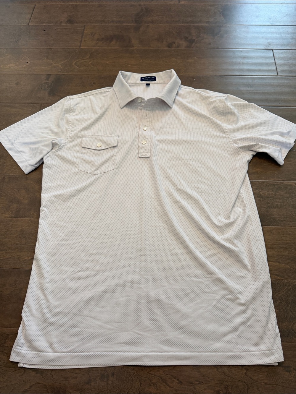 Peter Millar Light White Micro-Texture Polo Shirt